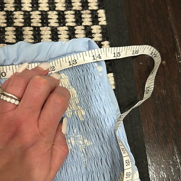 NWOT- ROWA Blue Flower Dress Size Small Stretchy - Picture 9 of 10